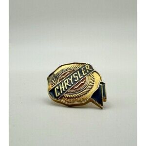 Chrysler Motor Company Employee Lapel Pin Red Blue And Gold Color Metal